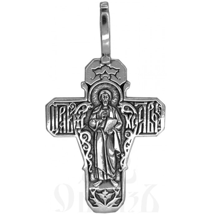 крест «господь вседержитель, ангел пустыни иоанн предтеча», серебро 925 проба (арт. 30-255-сч)