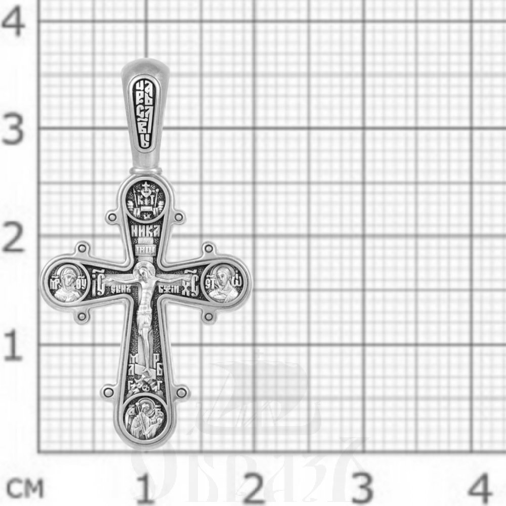 крест «распятие. валаамская икона божией матери», серебро 925 проба (арт. 101.572)